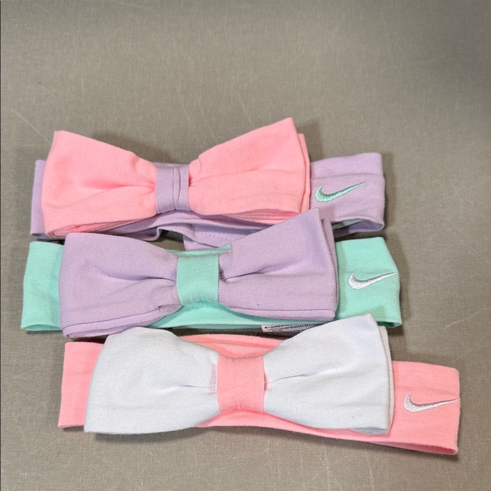 Nike Kids Bow Headbands in Pink, Lavender, Mint, White